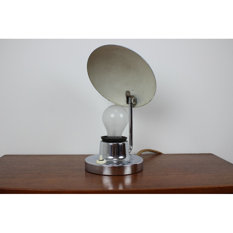 Vintage Bauhaus brass table lamp, Czechoslovakia 1930