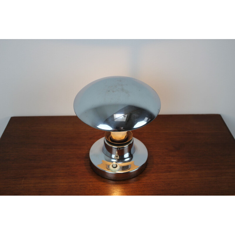 Vintage Bauhaus brass table lamp, Czechoslovakia 1930