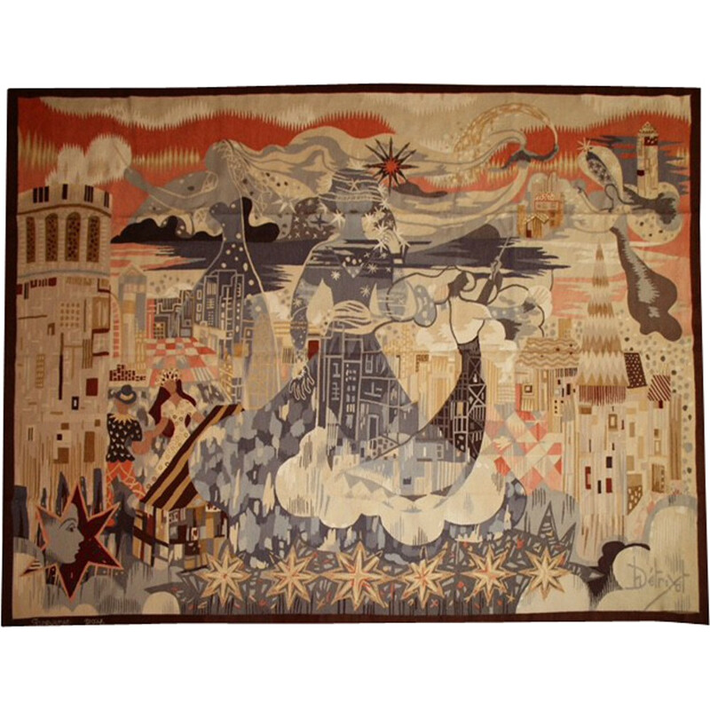 "Fairies" Aubusson tapestry, Hélène DETROYAT - 1950s