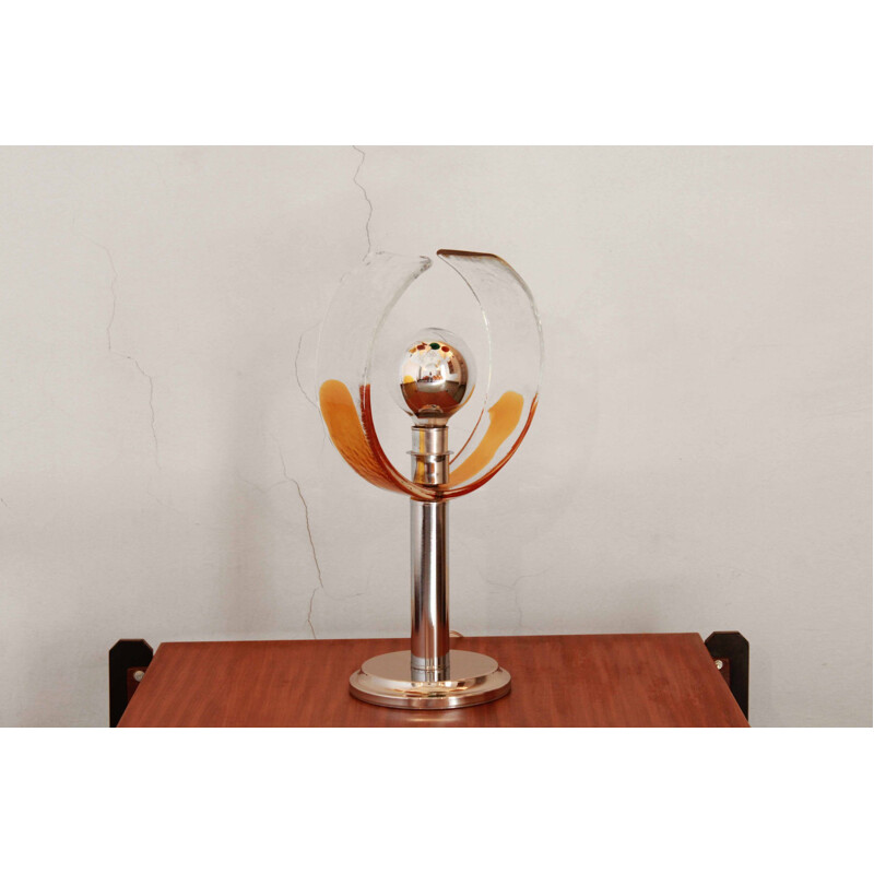 Vintage Murano glass table lamp Nason for Mazzega 1970s