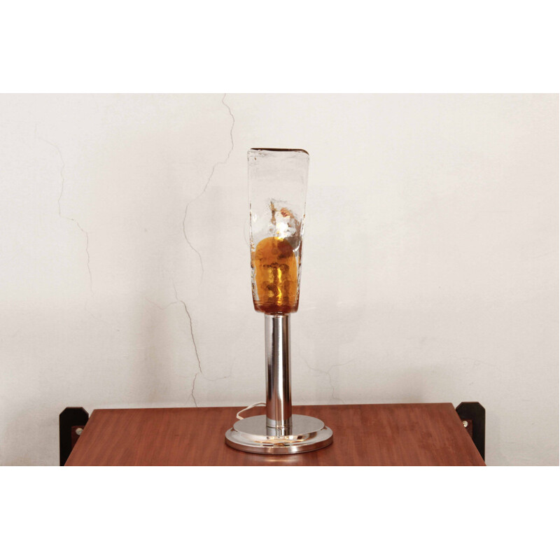 Lampe de table vintage en verre de Murano Nason for Mazzega 1970s