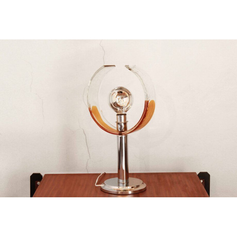 Vintage Murano glass table lamp Nason for Mazzega 1970s