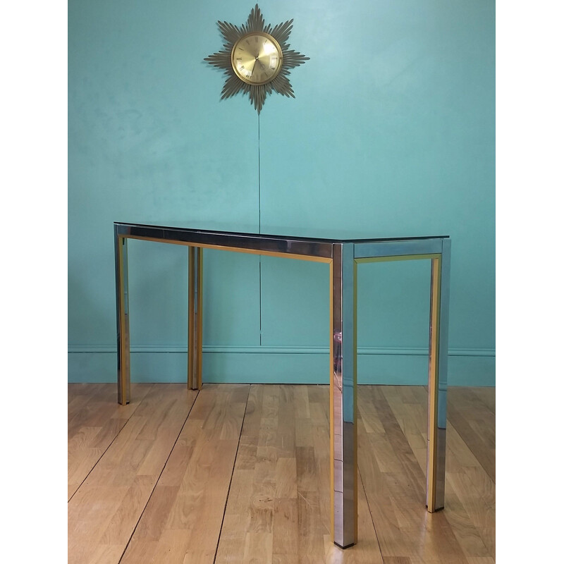 Vintage chrome console table Renato Zevi 1970s