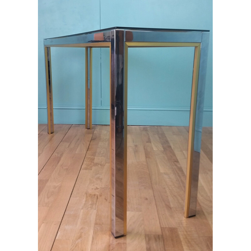 Vintage chrome console table Renato Zevi 1970s