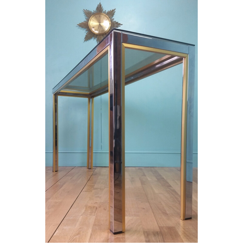 Vintage chrome console table Renato Zevi 1970s