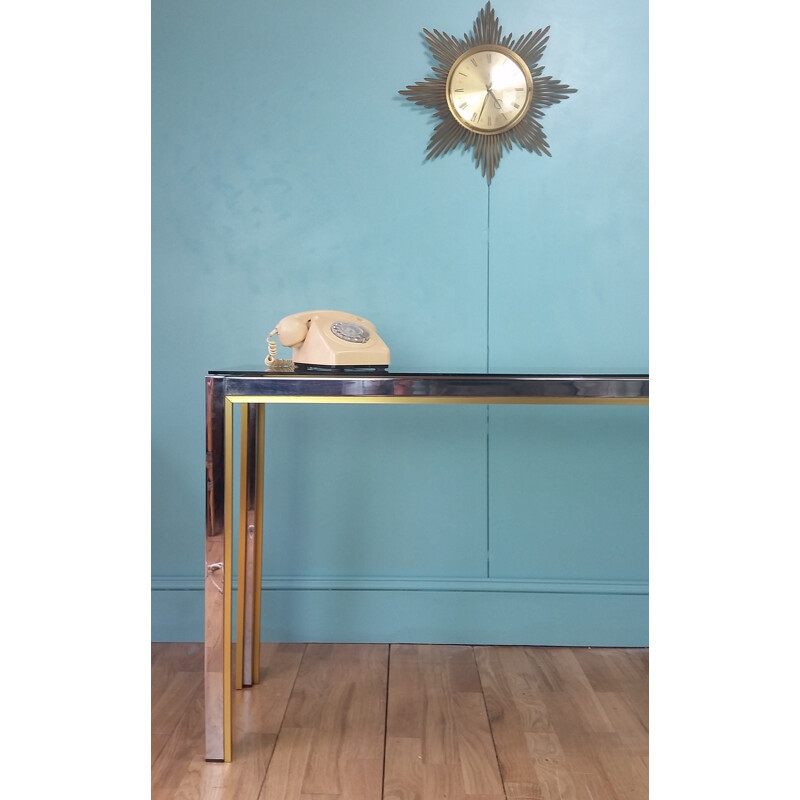 Vintage chrome console table Renato Zevi 1970s