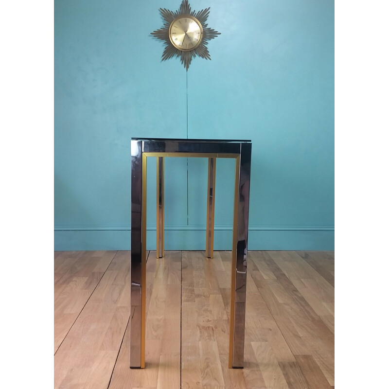 Vintage chrome console table Renato Zevi 1970s