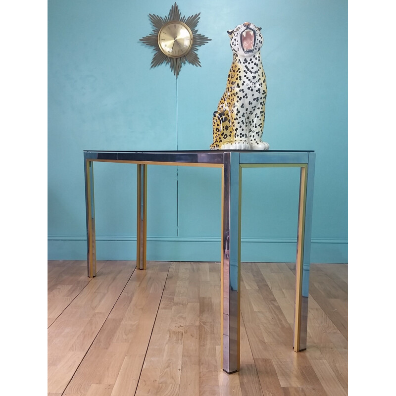 Vintage chrome console table Renato Zevi 1970s