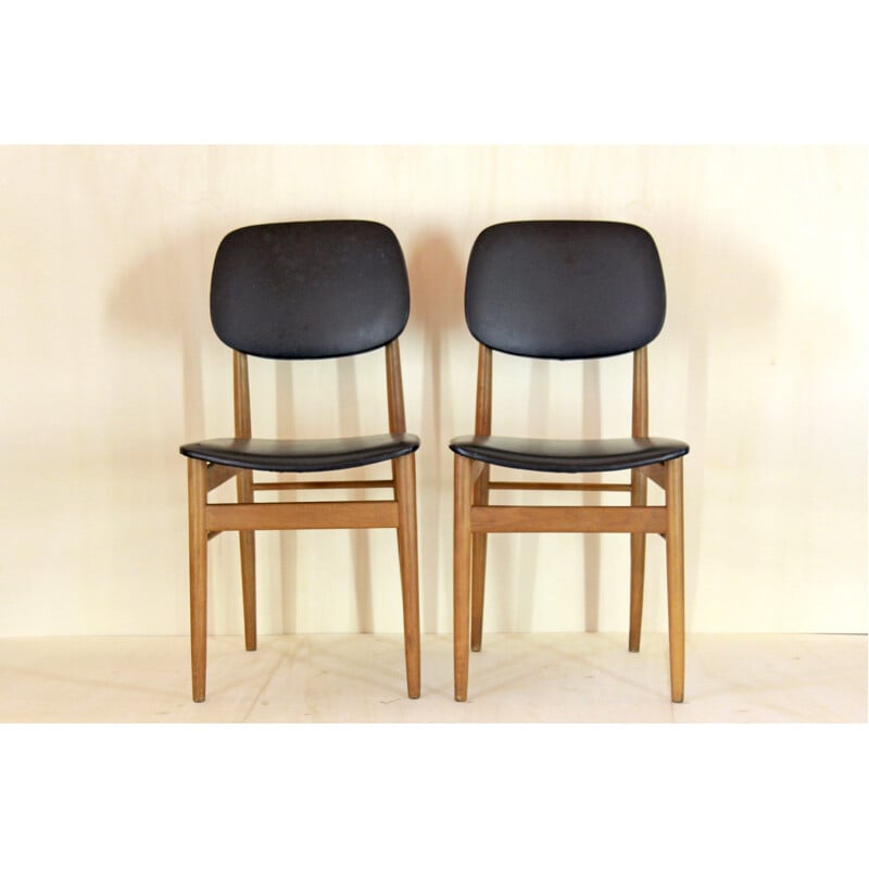 Pair of vintage dining chairs by Ico Parisi 1950s