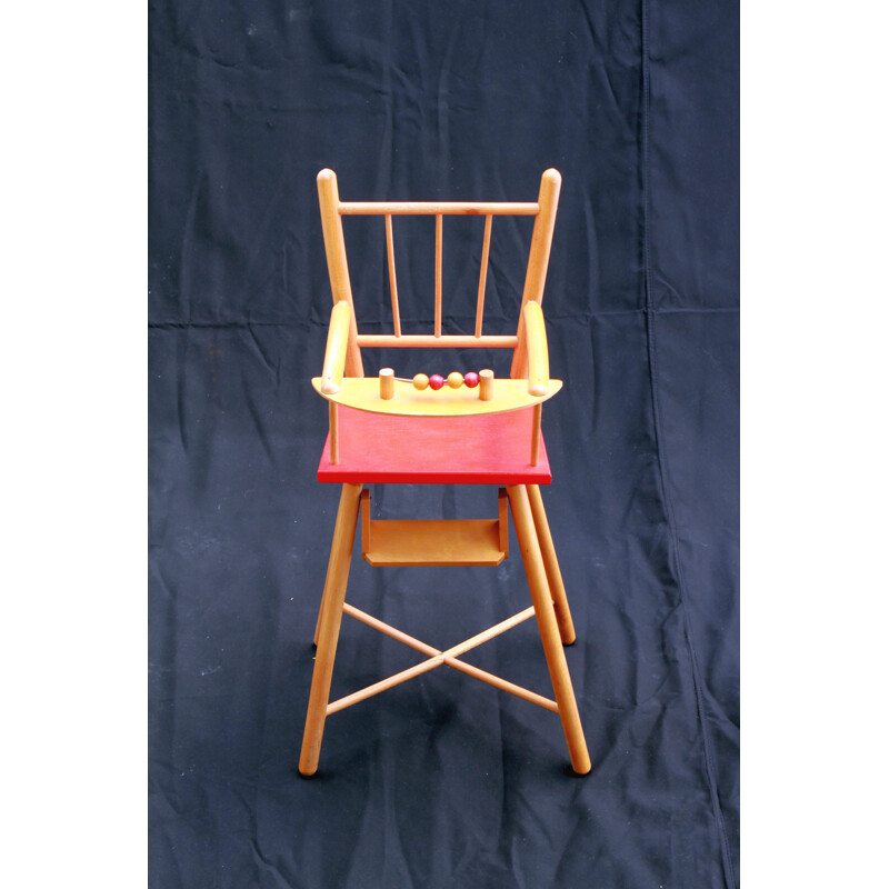 Vintage high chair for dolls 1970