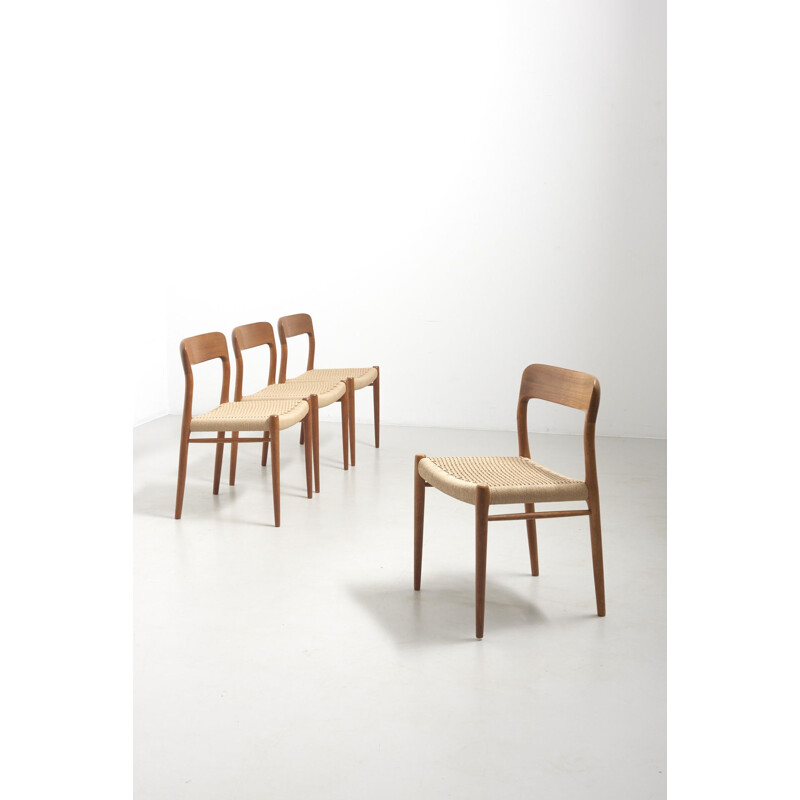 Ensemble de 4 chaises vintage de Niels O. Møller pour J.L. Møllers Møbelfabrik, Danemark 1950