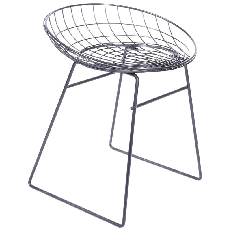 "KM05" Pastoe stool in wire metal, Cees BRAAKMAN & Adriaan DEKKER - 1950