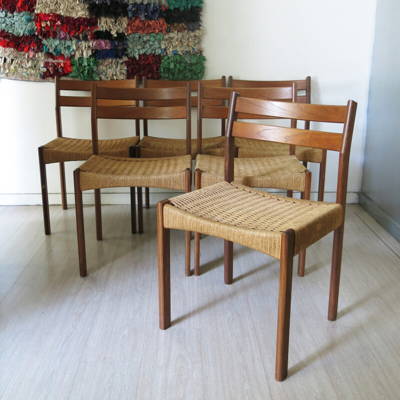 Set of 6 Mogens Kold dining chairs, Arne HOVMAN OLSEN - 1970s
