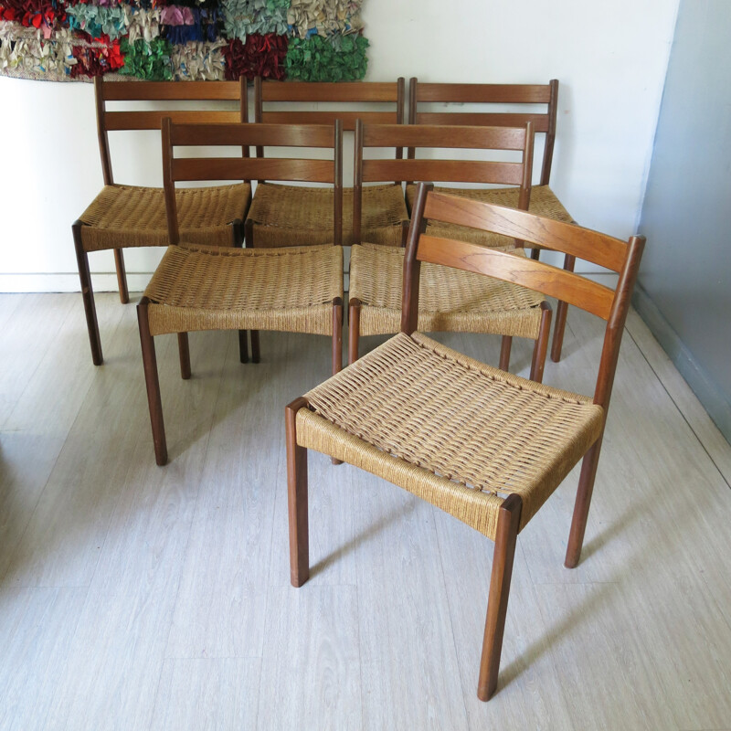 Set of 6 Mogens Kold dining chairs, Arne HOVMAN OLSEN - 1970s