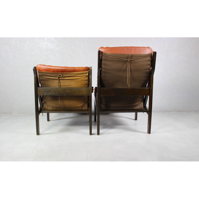 Paire de chaises de chasse vintage par Torbjørn Afdal pour Bruksbo 1960