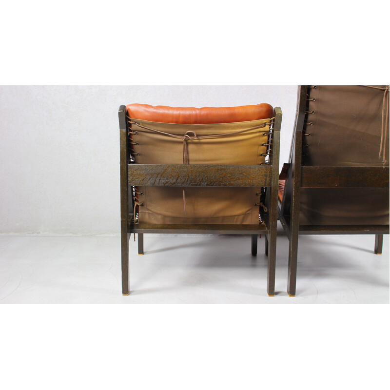 Paire de chaises de chasse vintage par Torbjørn Afdal pour Bruksbo 1960