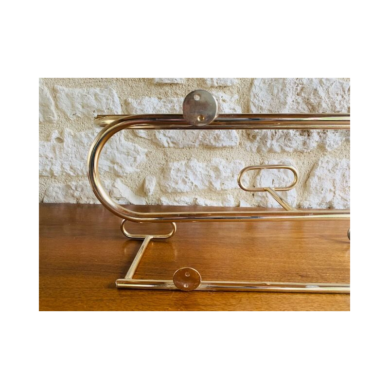 Mid-Century Coat Rack with 4 Hooks and Shelf 1960s