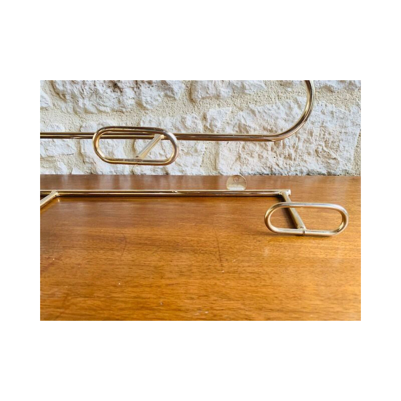 Mid-Century Coat Rack with 4 Hooks and Shelf 1960s