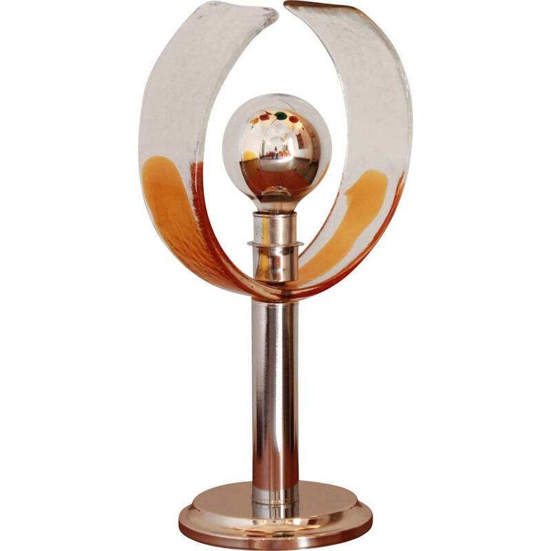 Lampe de table vintage en verre de Murano Nason for Mazzega 1970s