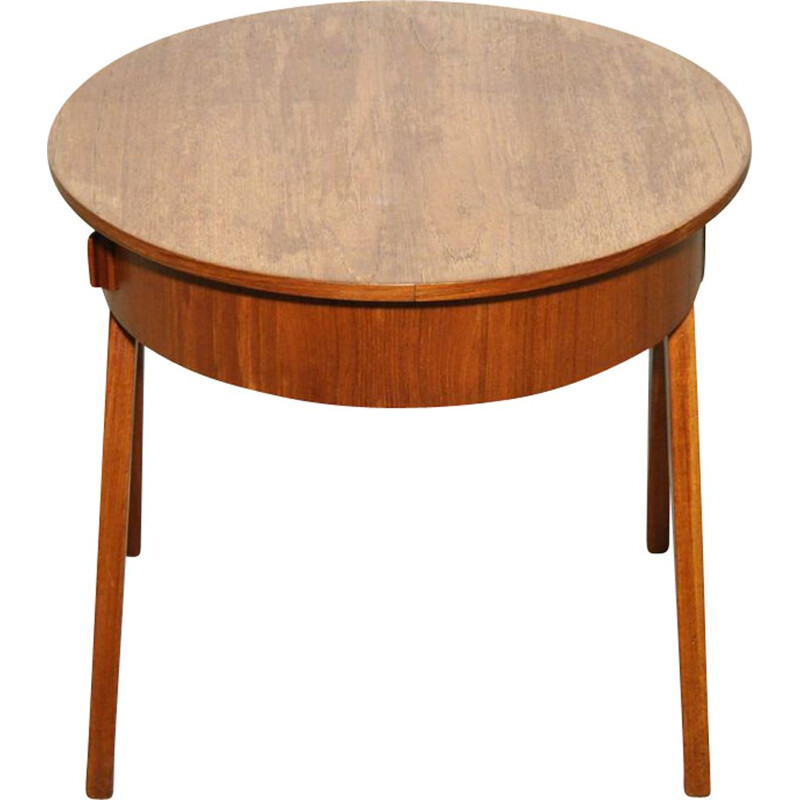 Vintage Round teak sidetable Danish  1950s