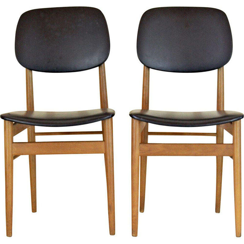 Pair of vintage dining chairs by Ico Parisi 1950s