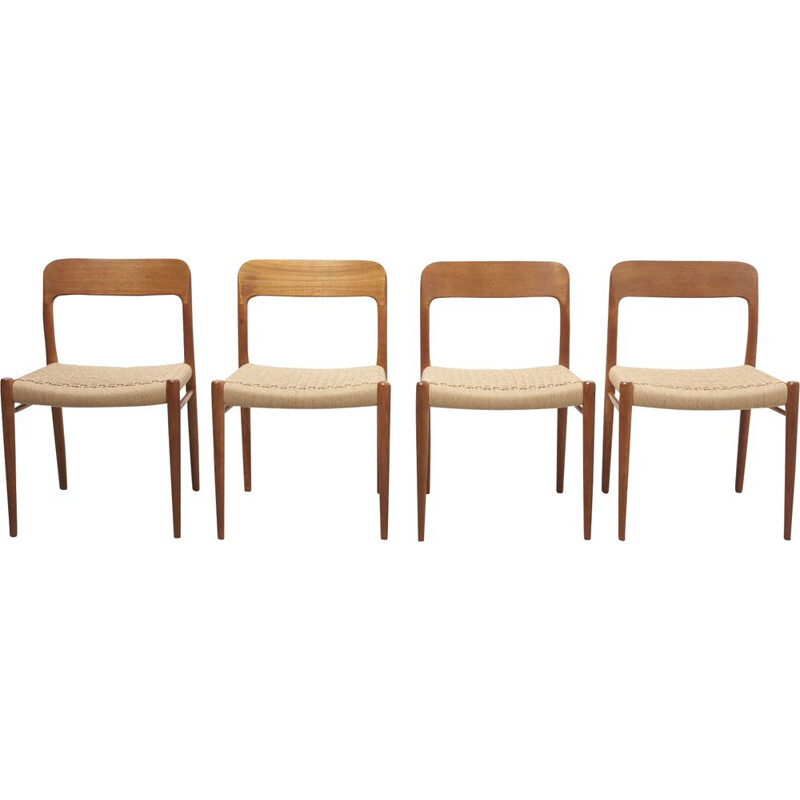 Ensemble de 4 chaises vintage de Niels O. Møller pour J.L. Møllers Møbelfabrik, Danemark 1950