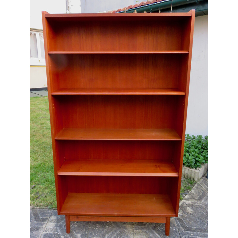 Vintage teak bookcase by Johannes Sorth Denmark 1960