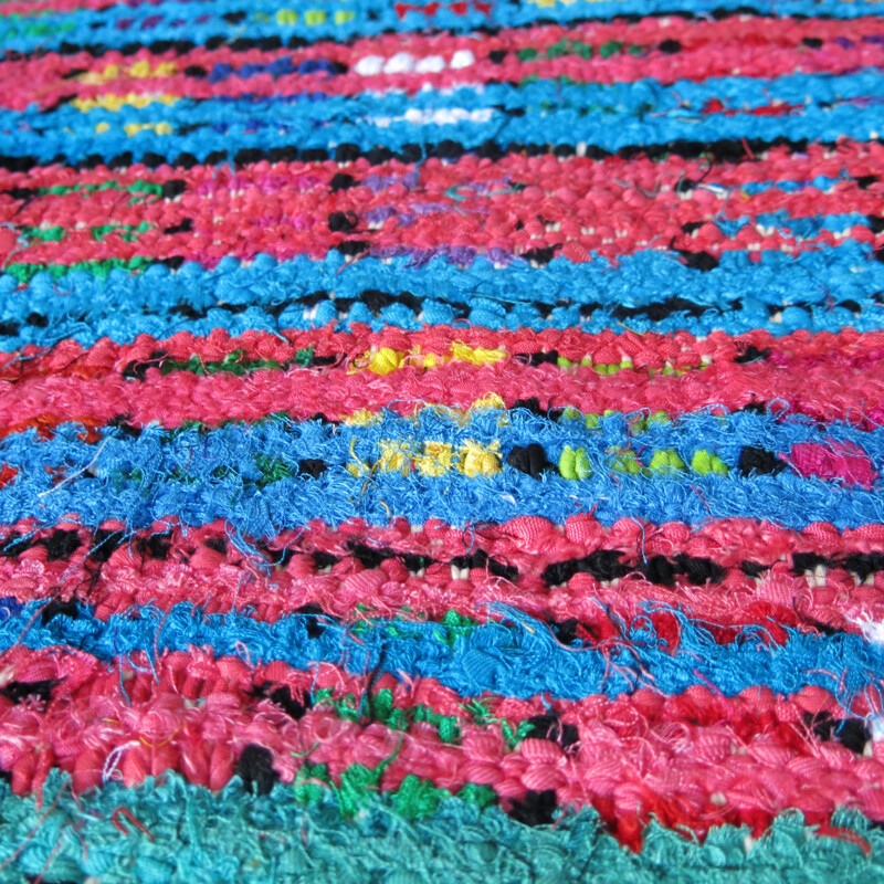 Small Multicolored Boucherouite Moroccan Rug - 2000