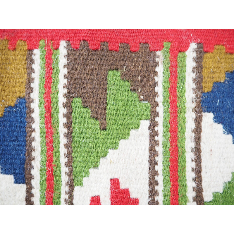 Vintage reversible wool carpet Kelim, 1960