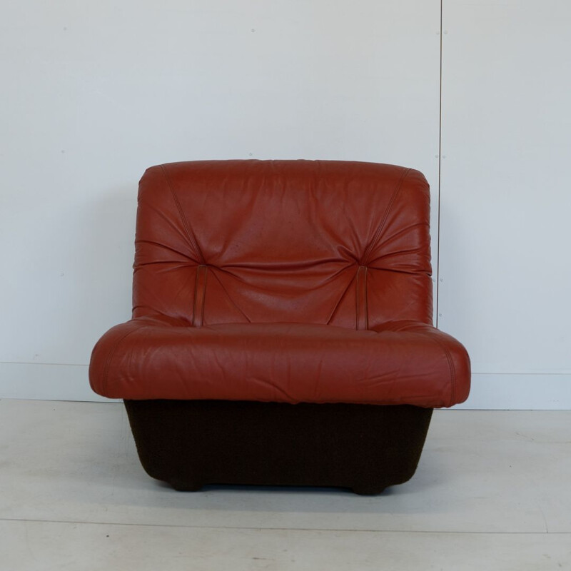 Vintage Lev&Lev red leather seating group