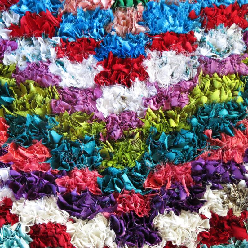 Multicolored Boucherouite Moroccan rug - 2000s