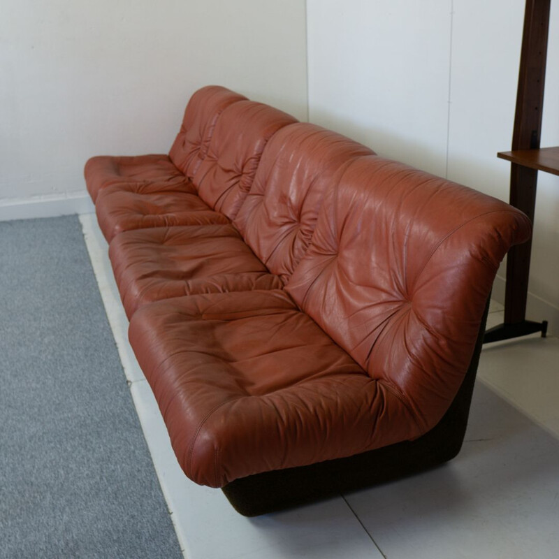 Vintage Lev&Lev red leather seating group