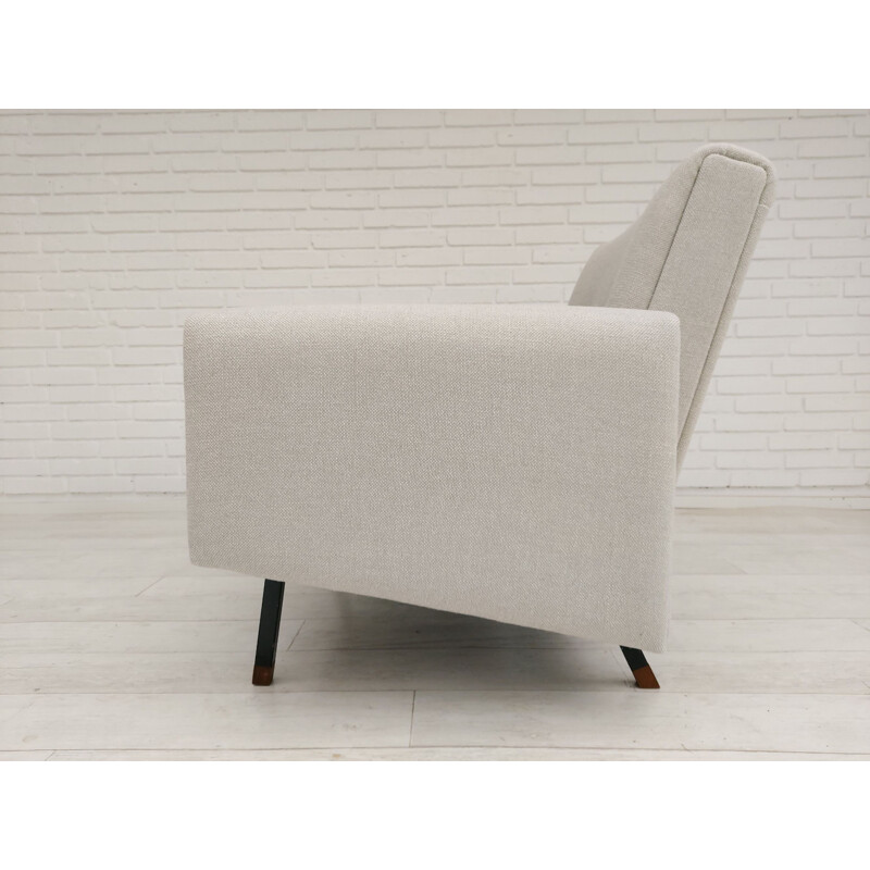 Vintage armchair KVADRAT wool leather Danish 1970s