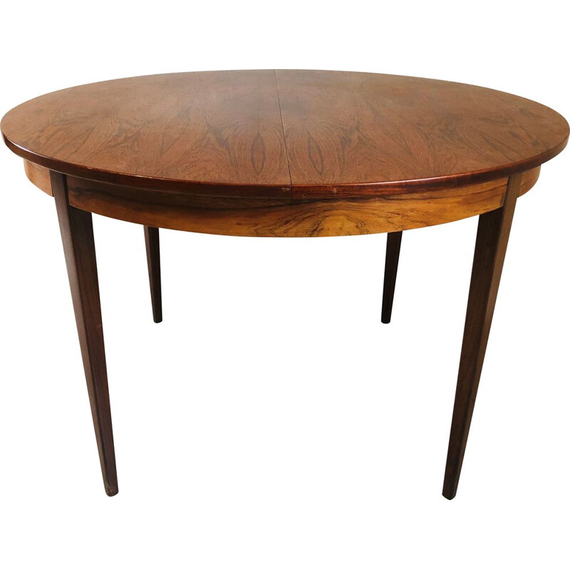 Vintage rosewood extensible dining table butterfly extension 1960