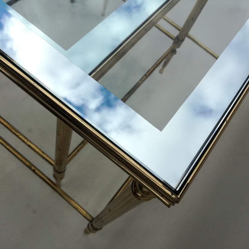 Vintage brass nesting tables