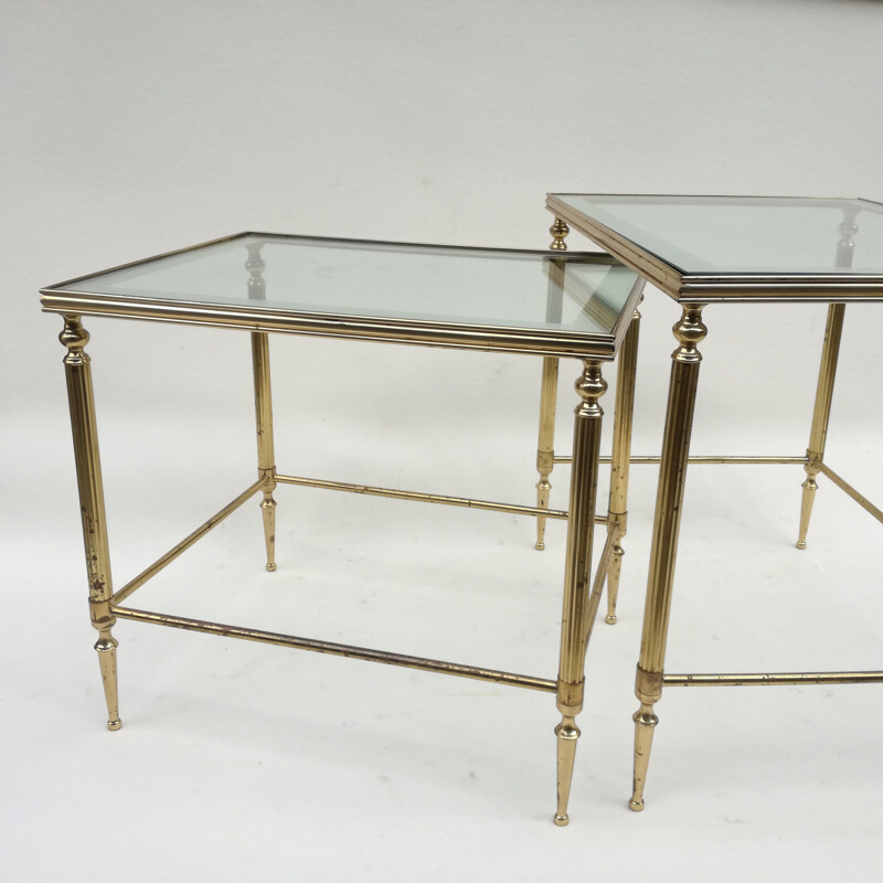 Vintage brass nesting tables