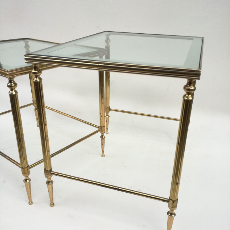 Vintage brass nesting tables