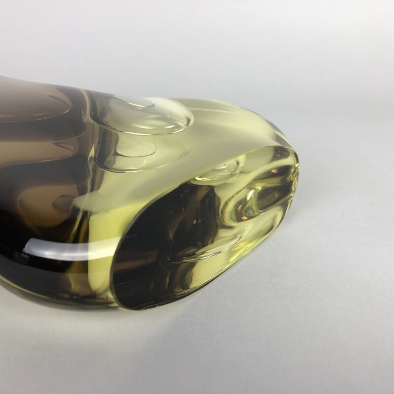 Large vintage glass vase by Josef Cvrcek for Zeleznobrodske sklo glassworks, 1960s