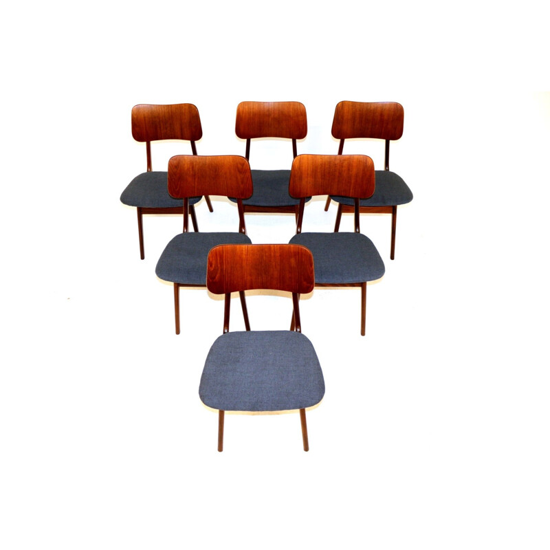 Set of 6 vintage teak chairs, Ib Kofod Larsen, Denmark 1960