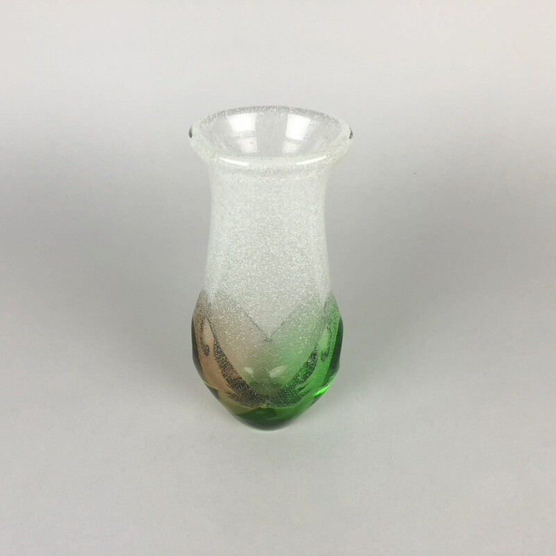 Vintage Glass vase by Frantisek Spinar for Skrdlovice glassworks, 1970s