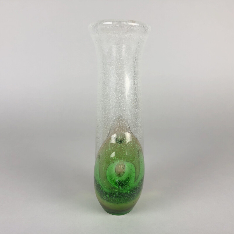 Vintage Glass vase by Frantisek Spinar for Skrdlovice glassworks, 1970s