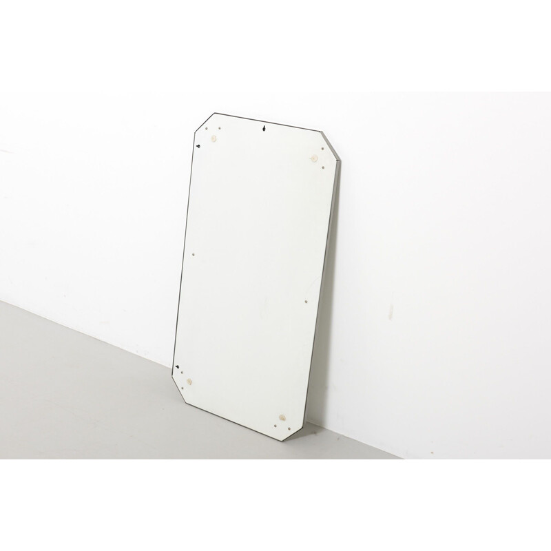 Vintage Mirror in Stainless Steel by Massimo Scolari for Valenti Luce, Italy 1970s