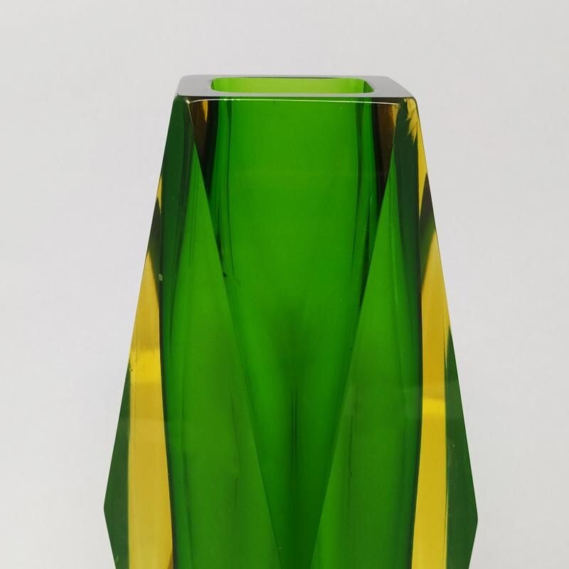 Vintage Green Vase By Flavio Poli for Seguso 1960s