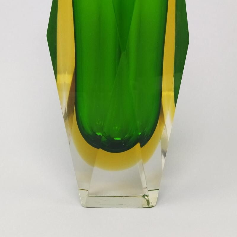 Vintage Green Vase By Flavio Poli for Seguso 1960s