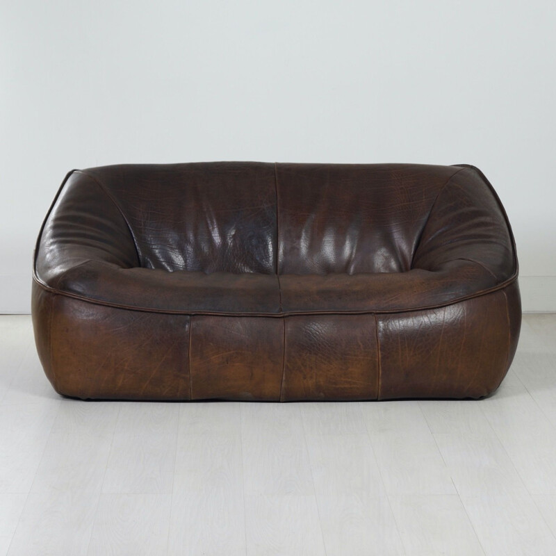 Canapé 2 places vintage en cuir Ringo de Gerard van den Berg pour Montis 1970