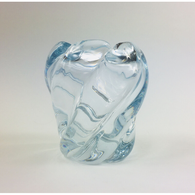 Vintage Art Glass Vase by Edvin Ohrstrom for Orrefors, Swedish 1980s