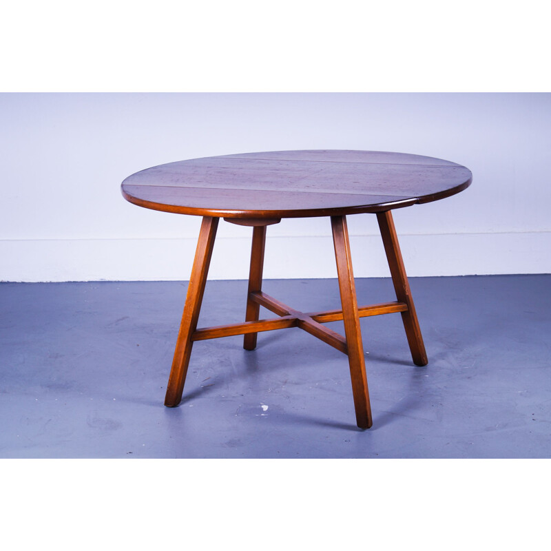 Vintage Elm Oval Dining Table Lucian Ercoliani fr Ercol 1980