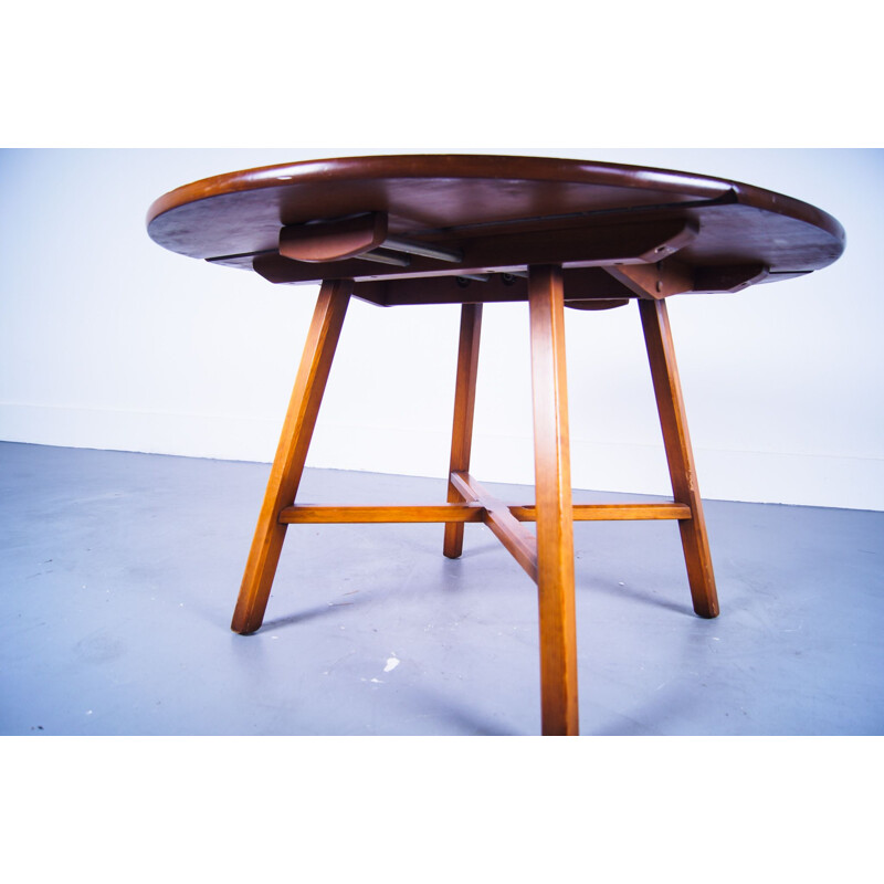 Vintage Elm Oval Dining Table Lucian Ercoliani fr Ercol 1980
