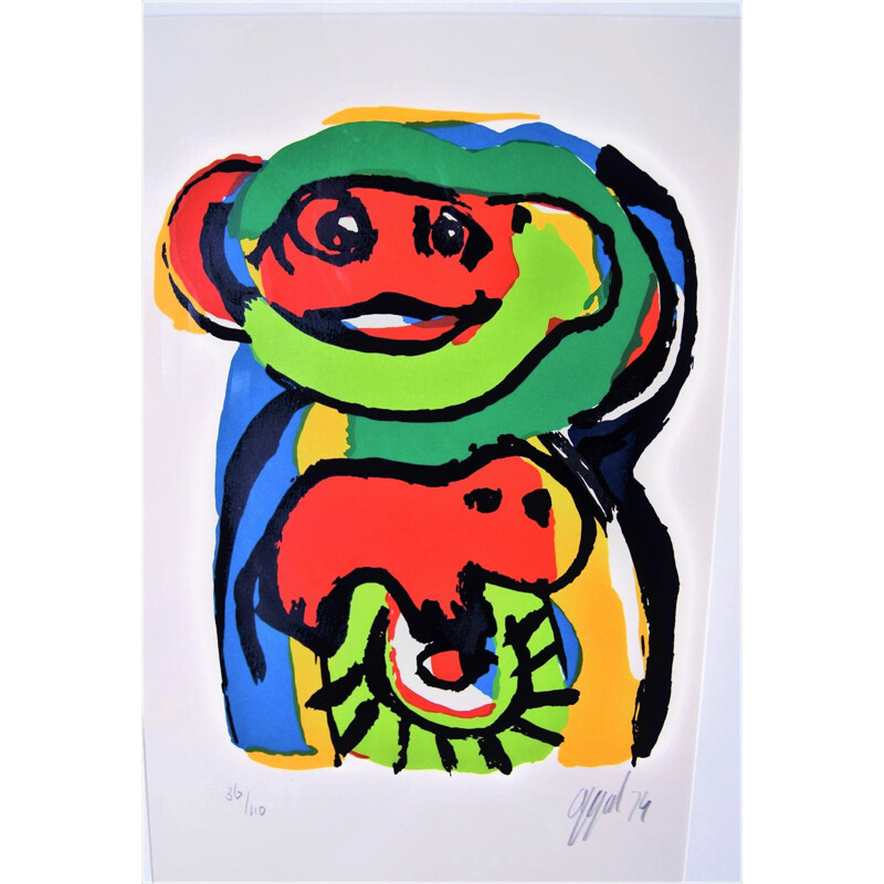 Vintage Silkscreen Handsigned 36110 Karel Appel 2006