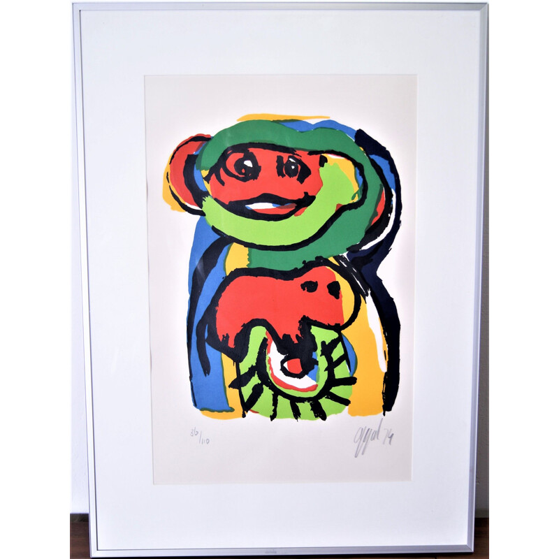 Vintage Silkscreen Handsigned 36110 Karel Appel 2006